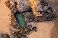 Aerial view of a swimmer at Chapel Rock Seapool, Perranporth, Co