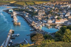 Aerial view of Padstow Harbour, Cornwall UK.