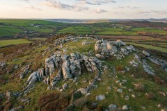 Aerial View of Helman Tor, Bokiddick,  Cornwall, UK.