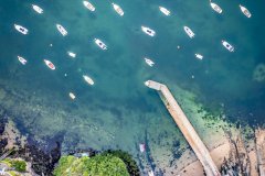 Aerial view of Fowey harbour, Cornwall, UK.