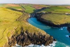 Aerial view of Port Quin, Cornwall, uk