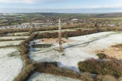 Aerial view of Bodmin Beacon, Bodmin, Cornwall, UK.