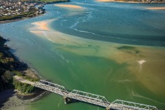 Aerial view of Camel trail, River Camel, Padstow, Cornwall, UK.