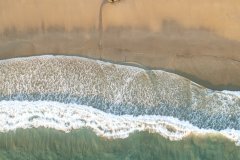 Aerial view of Bedruthan Carnewas beach, Cornwall, UK.