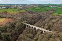 Aerial view  of Luxulyan Valley Treffry Viaduct, Luxulyan, Bodmi