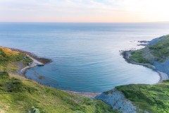 Aerial view of Chapmans Pool, Dorset, UK