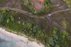 Aerial view of Brands Bay,Studland, Dorset, uk