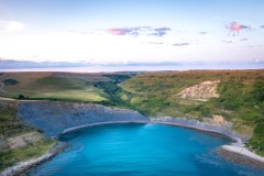 Aerial view of Chapmans Pool, Dorset, UK