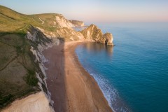Aerial view of Durdle Door, West Lulworth, Dorset, UK