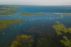 Aerial view of Keyhaven, Lymington, UK.
