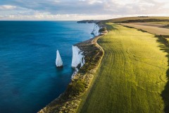 Aerial view of Old Harry Rocks , Studland, Purbecks, Dorset , U.