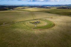 Aerial view of Stone Henge, Salisbury, Wiltshire, UK.