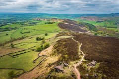 Aerial view of the Roaches, Leek, Derbyshire, UK.